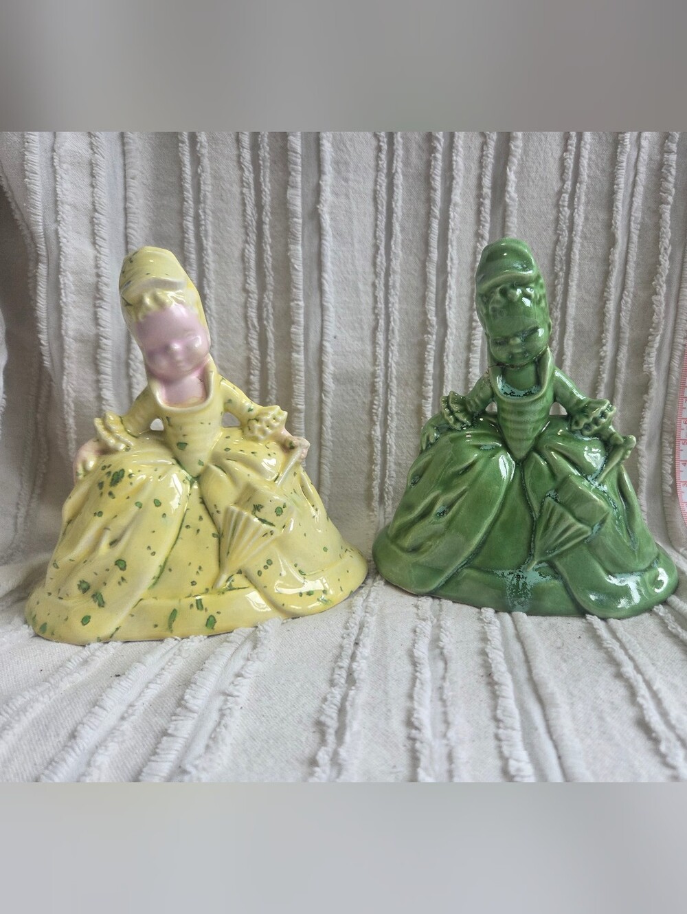 Vintage Ceramic Victorian Lady Figurines - Set of 2